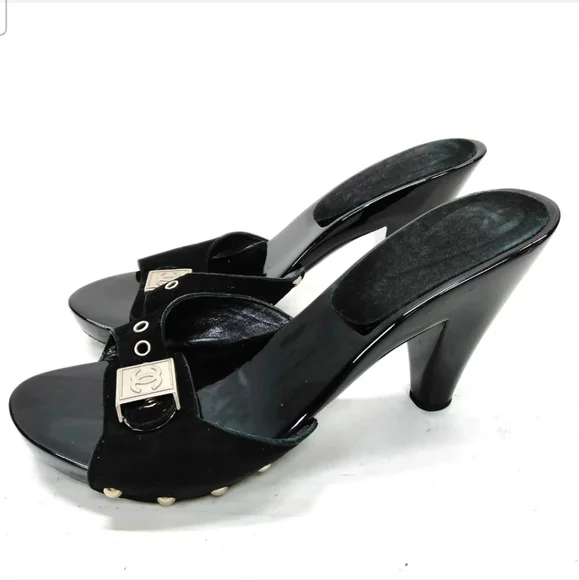 Chanel Sandals Women Black Suede - Picture 3 of 11